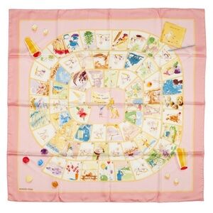 Hermes Multicolor Silk Le Jeu des Petits Bonheurs 90' Silk